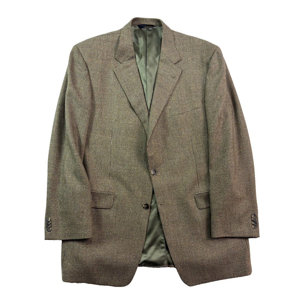 Burberry‎ London 44L Black Tan Wool Cashmere Blazer Jacket Sport Suit Coat USA